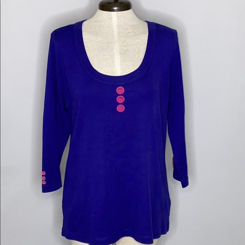 Soft Surroundings Scoop Neck 3/4 Sleeve T …